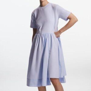 COS A-Line Contrast Skirt Dress in Light Blue Size Medium
